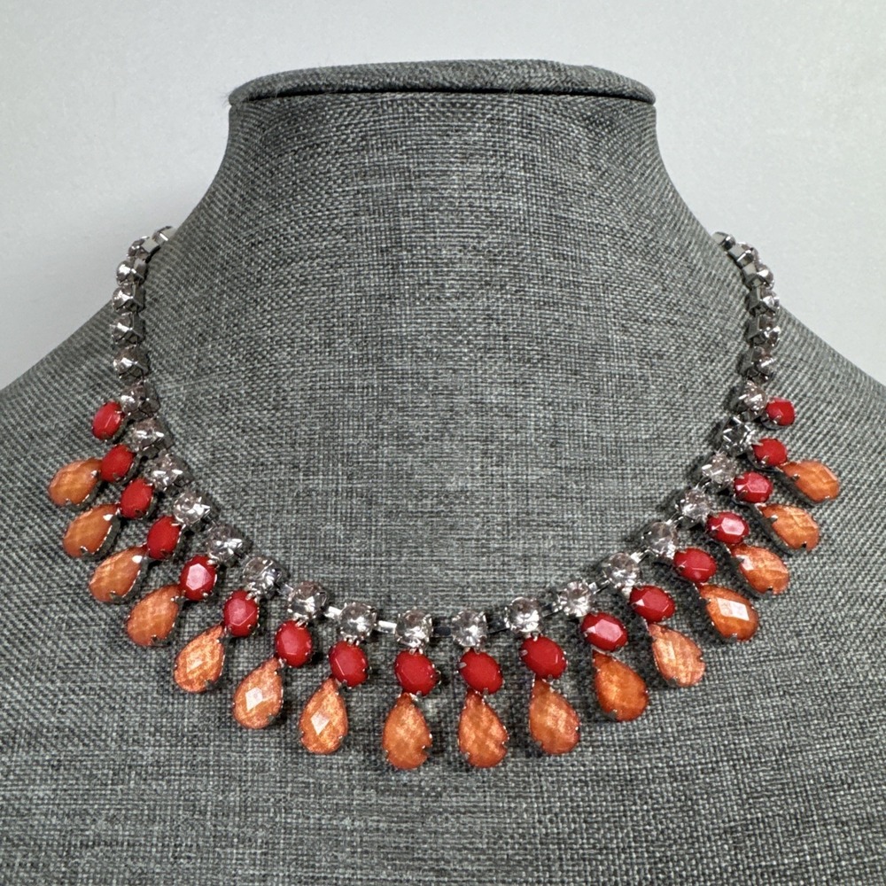 NY Necklace with imitation of citrine and coral